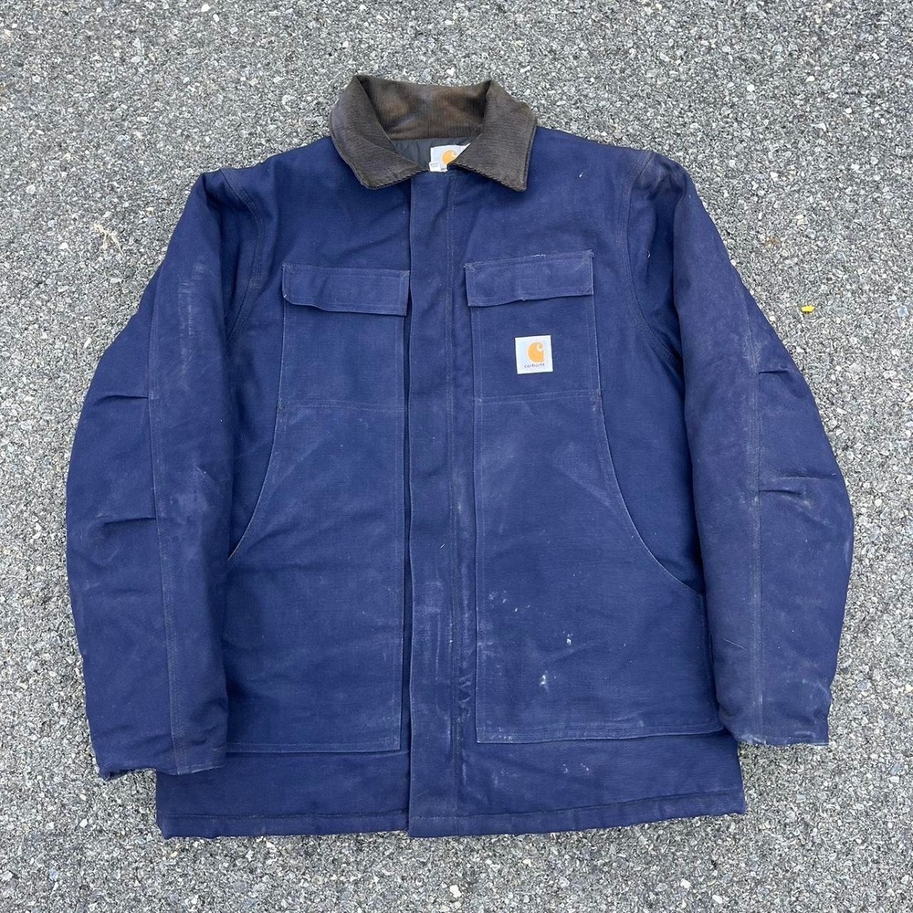1990s Deep Blue Carhartt Artic Quilted Lined Jacket size XL